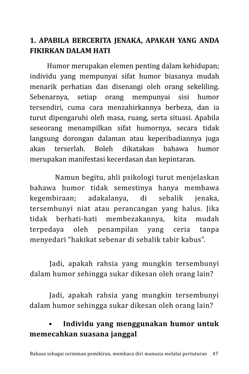 Halaman dalam — Membaca tabiat harian